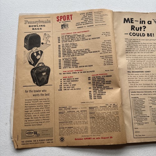September 1961 Sport Magazine – Mickey Mantle & Joe DiMaggio - Picture 20 of 23