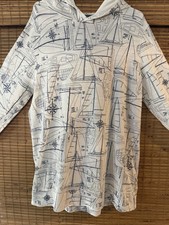 Vineyard Vines kids Navy Blue on White Long sleeve Island Hoodie sz 8-10 GUC