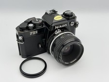 Nikon FE2 Black Paint Film Camera w 50mm F2 Ai Nikkor Lens-CLA