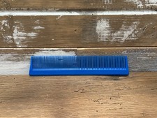 VTG Blue Unbranded Comb Hard Plastic Stamped USA 1 Wide Tooth Narrow Tooth 7.5in