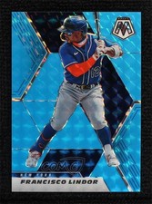 2021 Panini Mosaic Fluorescent Blue Prizm 2/15 Francisco Lindor #101 00d2