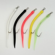 5pcs Eel Jig Bait Lures Long Shank Offset Octopu Lure Fishing Hooks 6/0#-12/0#
