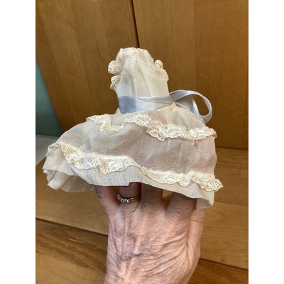 Vintage Vogue Tagged Jill Jan White Organdy Dress Blue Ribbon Party Dance