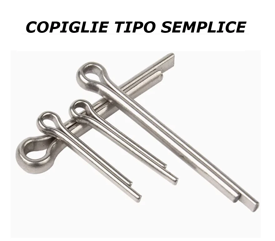 COPIGLIE IN ACCIAIO INOX VARI DIAMETRI E LUNGHEZZE COPPIGLIA SICUREZZA CARDANI - Immagine 2 di 4