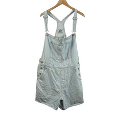Levi's Womens Vintage 100 Cotton Light Wash Jean Shortalls sz XL Blue Country