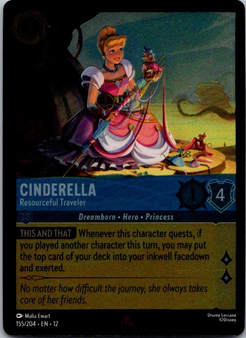 Cinderella - Resourceful Traveler 155/204 Wilds Unknown Lorcana Cold Foil NM