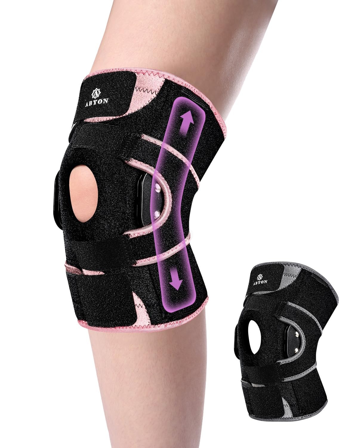 Genouillère ménisque LCA arthrite pour homme femme avec stabilisateur rotulien en maille XL