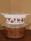 Set of 2 PYREX Early American Casserole Dish with Lid Vintage 472, 473