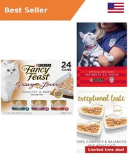 Purina Fancy Feast Gravy Lovers, Poultry Beef Wet Cat Food, 3oz, 24-Pack