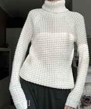 PULL&BEAR Damen Pullover weiß Rollkragen Str...