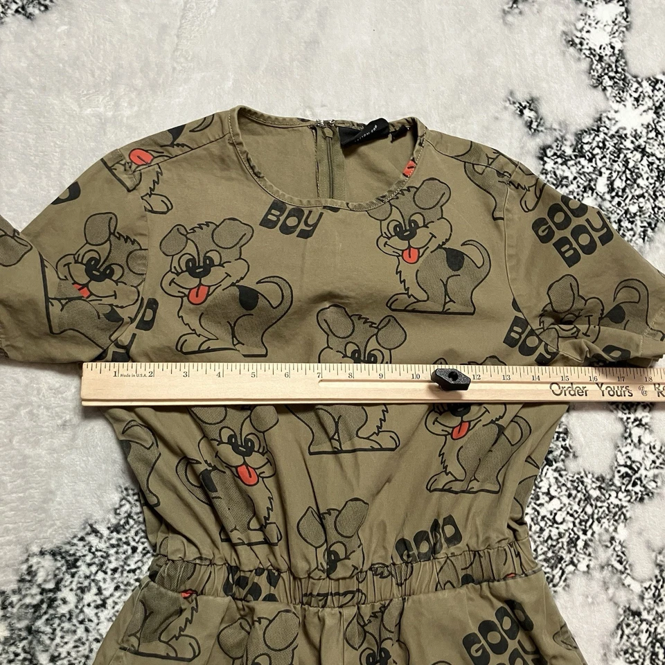 Mono Lazy Oaf Good Boy para mujer talla 6 verde oliva estampado de perro pierna ancha Foto 2 de 4