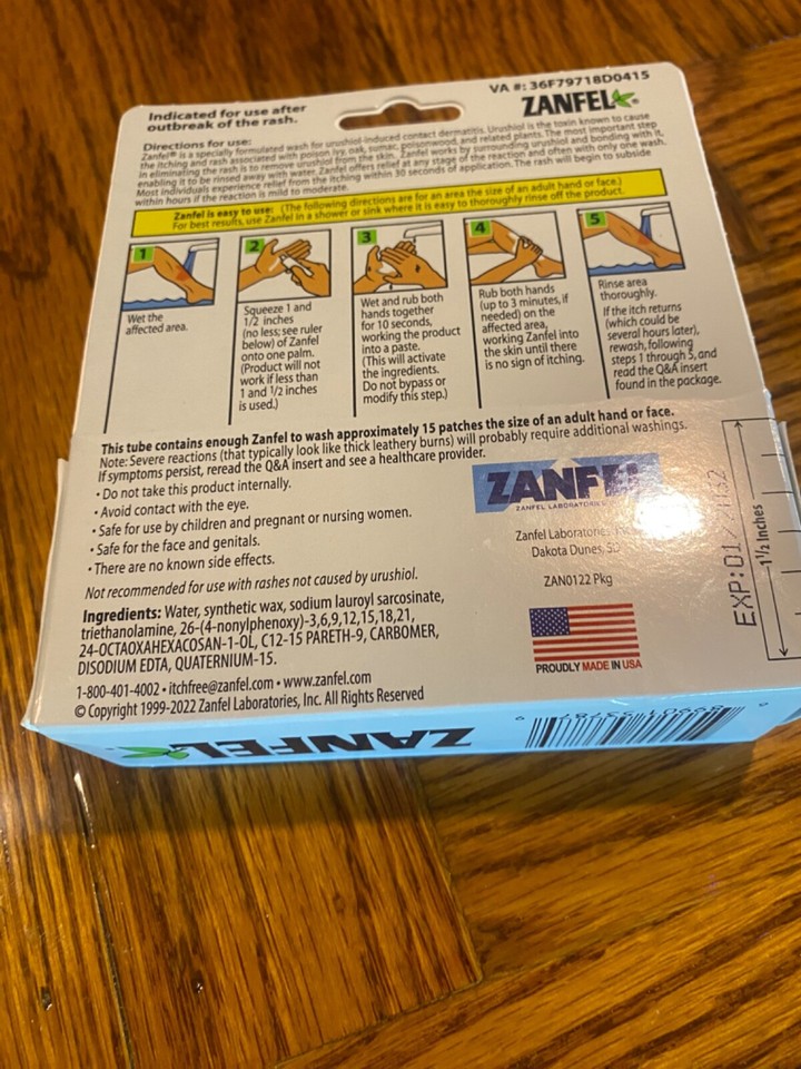 Zanfel Poison Ivy Oak Sumac Dual Action Itch Relief Wash 1oz Exp 01/