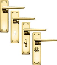 Howdens Bertelli Lugano Door Handles Polished Brass - Premium Italian Quality