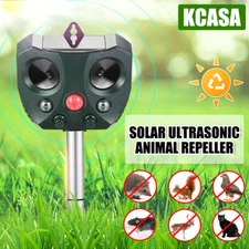 Solar Ultrasonic Pest Animal Repeller Motion Sensor Bird Rat Repellent