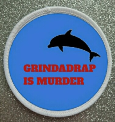 3'' Grindadrap Is Murder Walfang Delfine Sublimation Eisen/Nähen Patch Abzeichen 