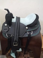 Synthetic Western Barrel Racing Trail Horse Tack Saddle  All Size Available.