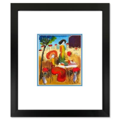 Moshe Leider, Framed Original Mixed Media Watercolor Painting, Hand Signed