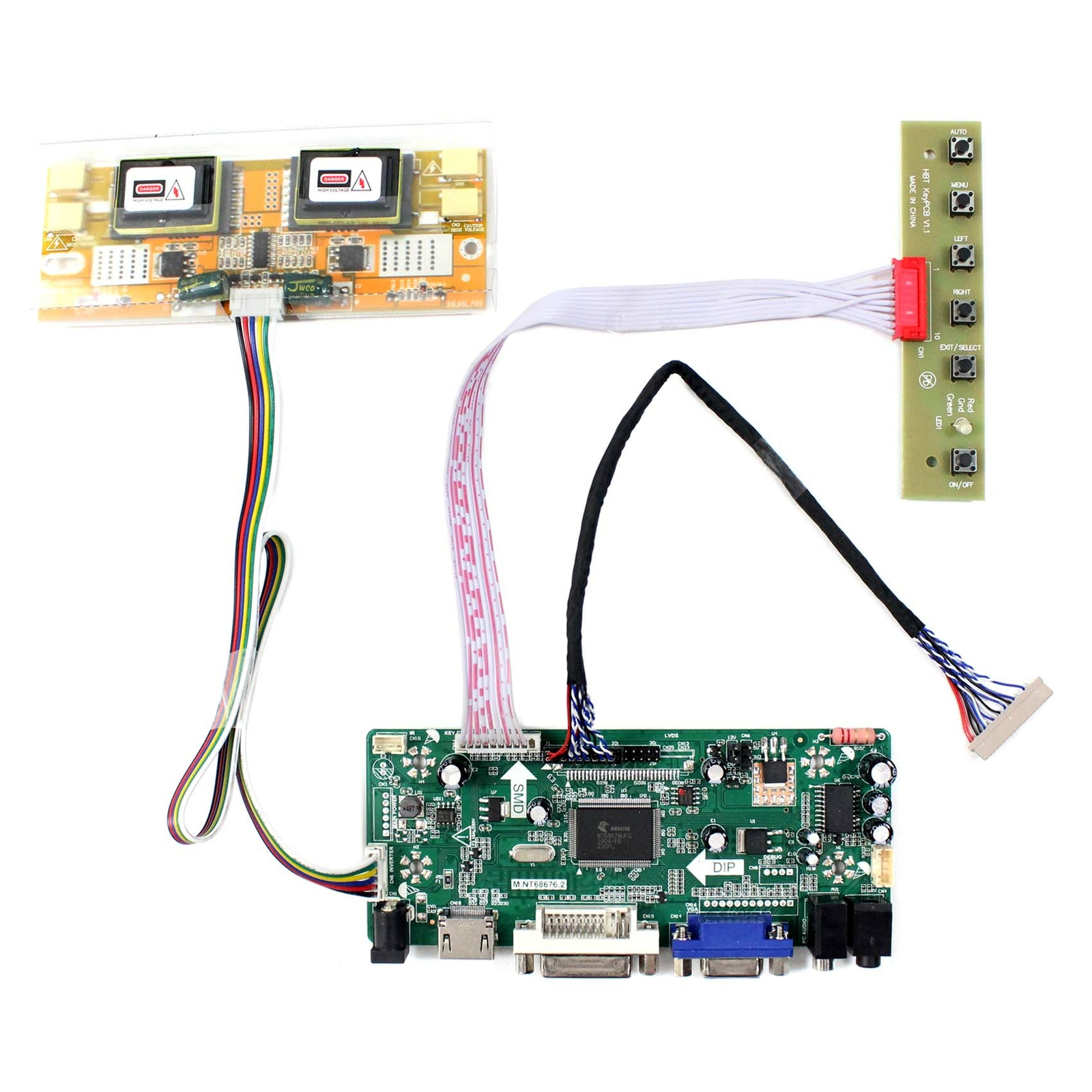 HD DVI VGA LCD Driver Board For 15inch HT15X15-D01 1024x768 LCD Screen