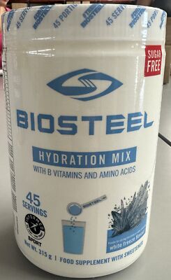 BioSteel Zero Sugar Hydration Mix - White Freeze Flavor, 45 Servings per Tub