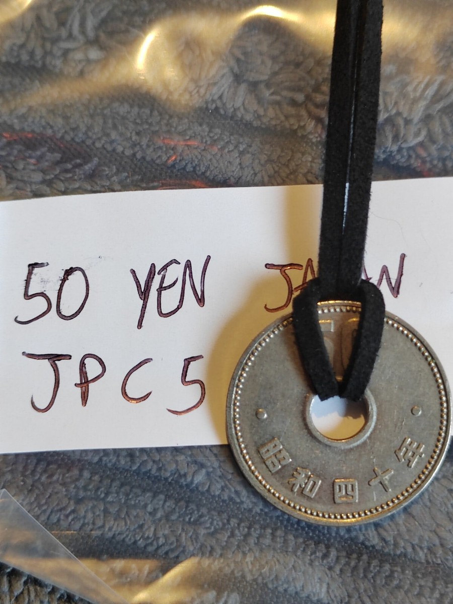 Japan 50 Yen Coin Necklace Lucky Black JPC5 | eBay UK