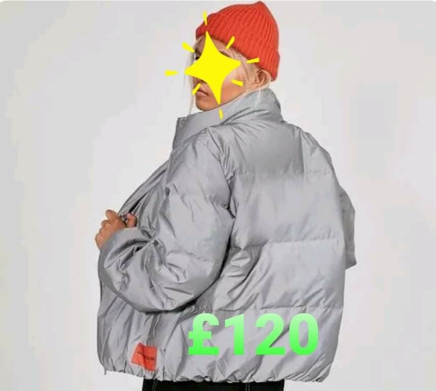 CK Reflective jacket women's size L UK