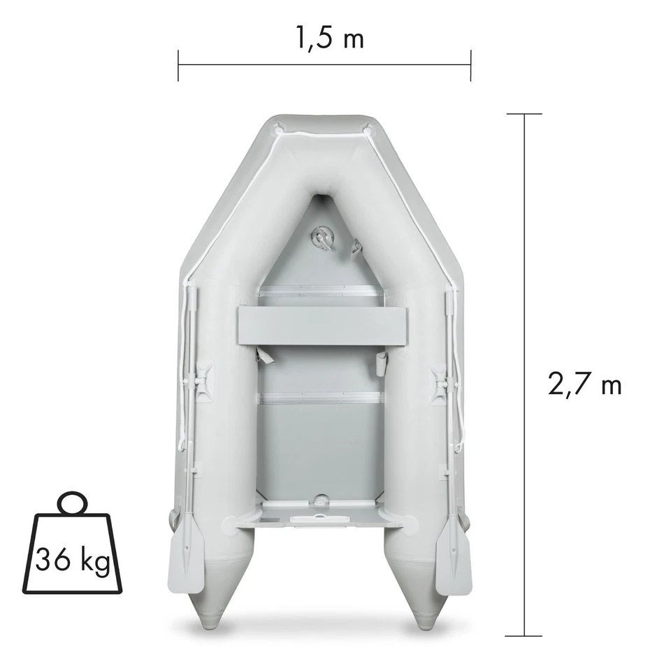 EBERTH Schlauchboot mit Motor, Angelboot, Gummiboot, Paddelboot, Boot Aluboden - Bild 4 von 4