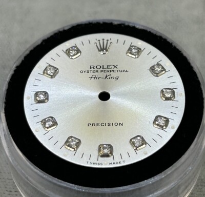 Rolex Air-King 34mm Custom Silver Diamond Dial For Models 14000 14010 ...