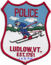 Ludlow Police "1761", Vermont (3.75" X 4.75" size) shoulder police patch (fire)