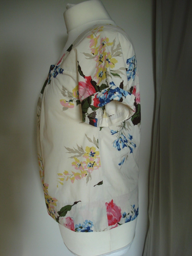 Joules ivory & pink/green/blue multi bold floral cotton tunic top 8 - Picture 5 of 9