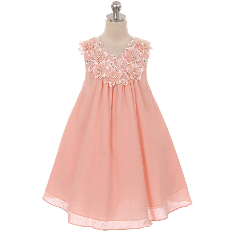 BLUSH Size 6 A-Line Midi Chiffon Flower Girl Dress Recital 