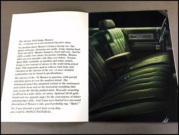 1970 Dodge Monaco and 500 12-page Original Car Sales Brochure Catalog Foto 2 de 4