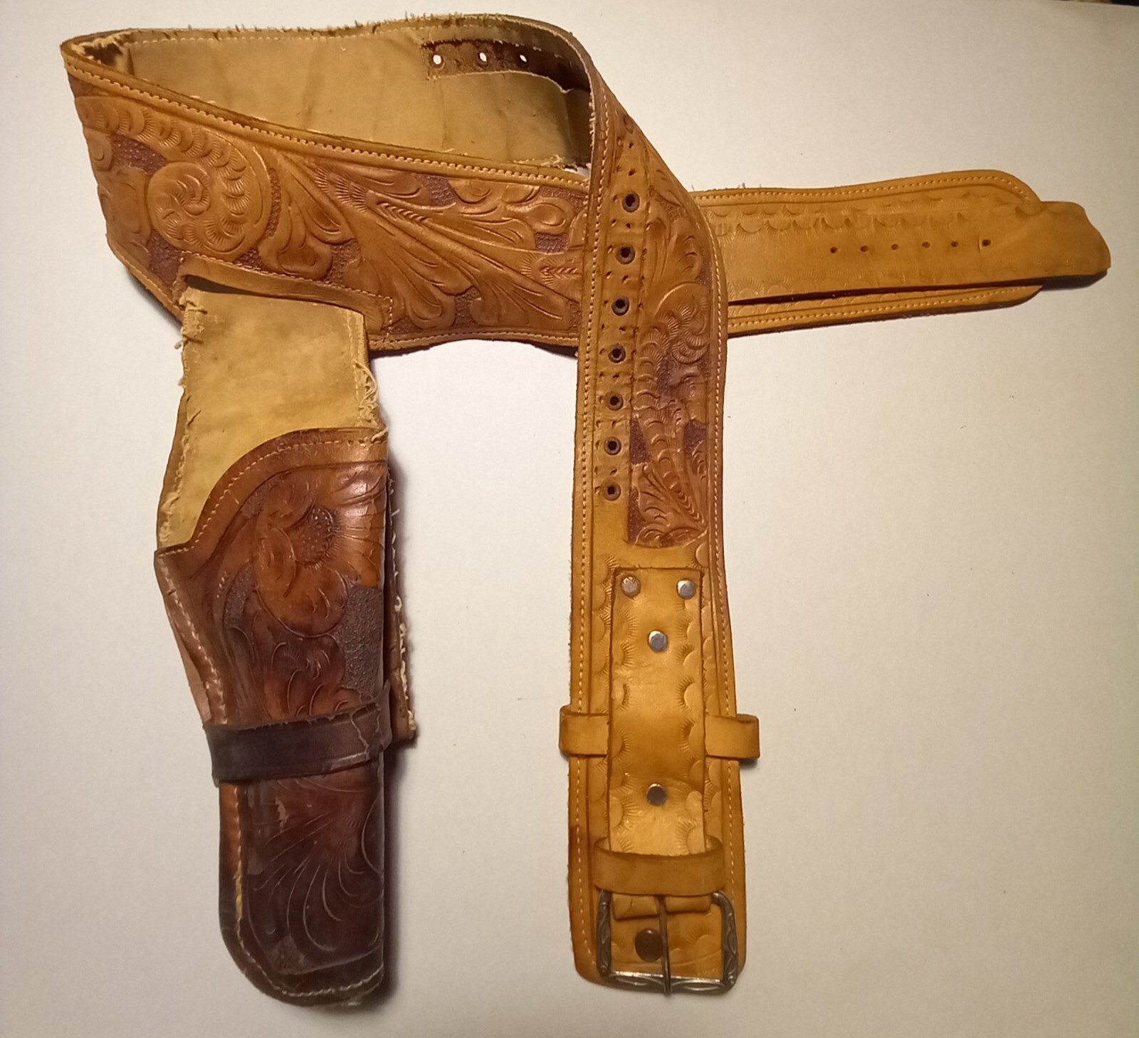Vintage Old Western Style Gun Belt and Holster eBay