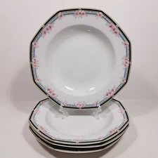 Christopher Stuart Y0022 Wellesley Fine China Soup Salad Rimmed Bowls Set of 4