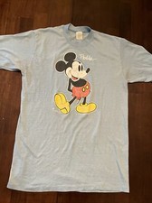 Vtg 90  s Mickey Mouse T-shirt Florida Walt Disney Blue Single Stitch Size S/ YXL