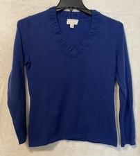 Charter Club Women s 2-Ply 100 Cashmere Blue Sweater Size Medium SEE NOTE