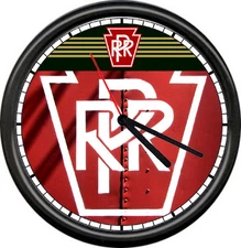 Pennsylvania RR Keystone Lines Retro Railroad Train Conductor Sign Wall Clock