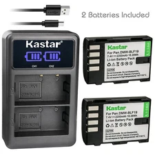Kastar Battery + Charger For Panasonic DMW-BLF19 DMW-BLF19E GH3 GH4 GH5 GH5S G9