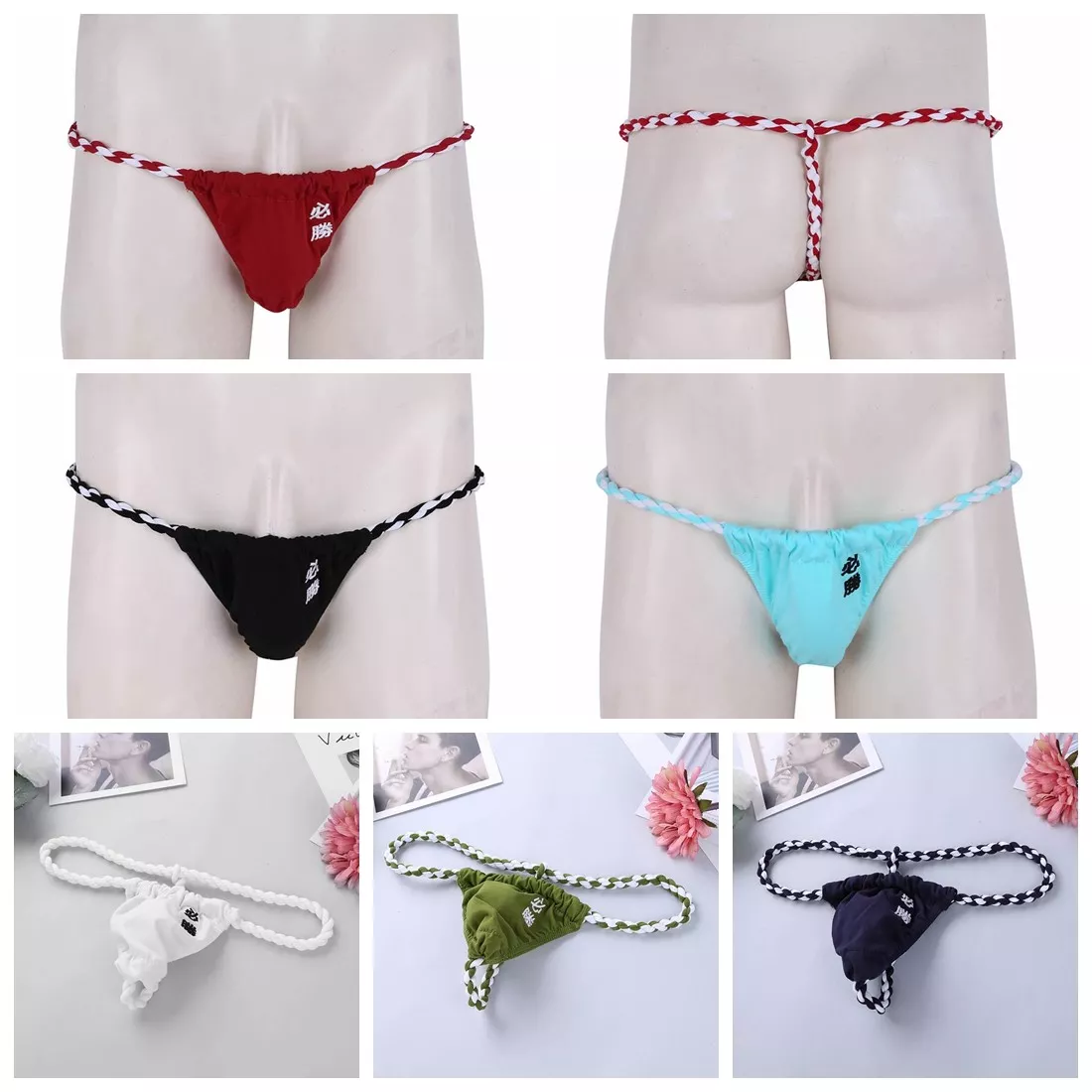 Men s String String G string Briefs Lingerie Underwear T Back Bikini Thong