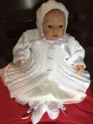 DK Baby Swing Matinee Coat, Bonnet and Booties Pattern. VR49