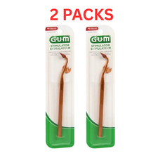 2 Pack GUM Stimulator Permanent Handle with Rubber Tip Precision Control Massage