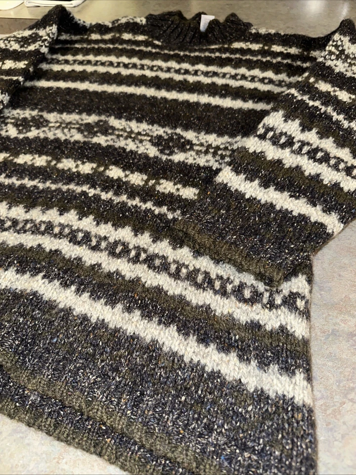 Eastern Mountain Sports Sweater Mens Lg Pullover Thick Nordic 90% wool 10% silk - Image 2 of 4