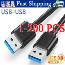 USB 3.0 A Male to A Male Cable Data Transfer Super Speed Power Charger Metal lot