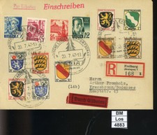 BM4883, All. Besetzung, Franz. Zone, Baden,  o, MF- Brief  (EB+Eilboten)