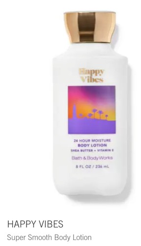 Happy Vibes NEW Bath & Body Works Body Lotion Moisturizer Full Sz 8 oz Shea 24hr - Picture 3 of 12