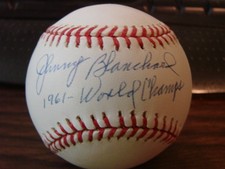 Johnny Blanchard Autograph / Signed baseball psa/dna New York Yankees