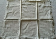 Kopfkissen ~69 x 68 cm feines Leinen mit Wellenrand