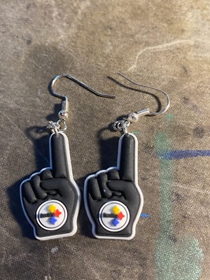 Pittsburgh Steelers handmade pair shoe charm dangle earrings
