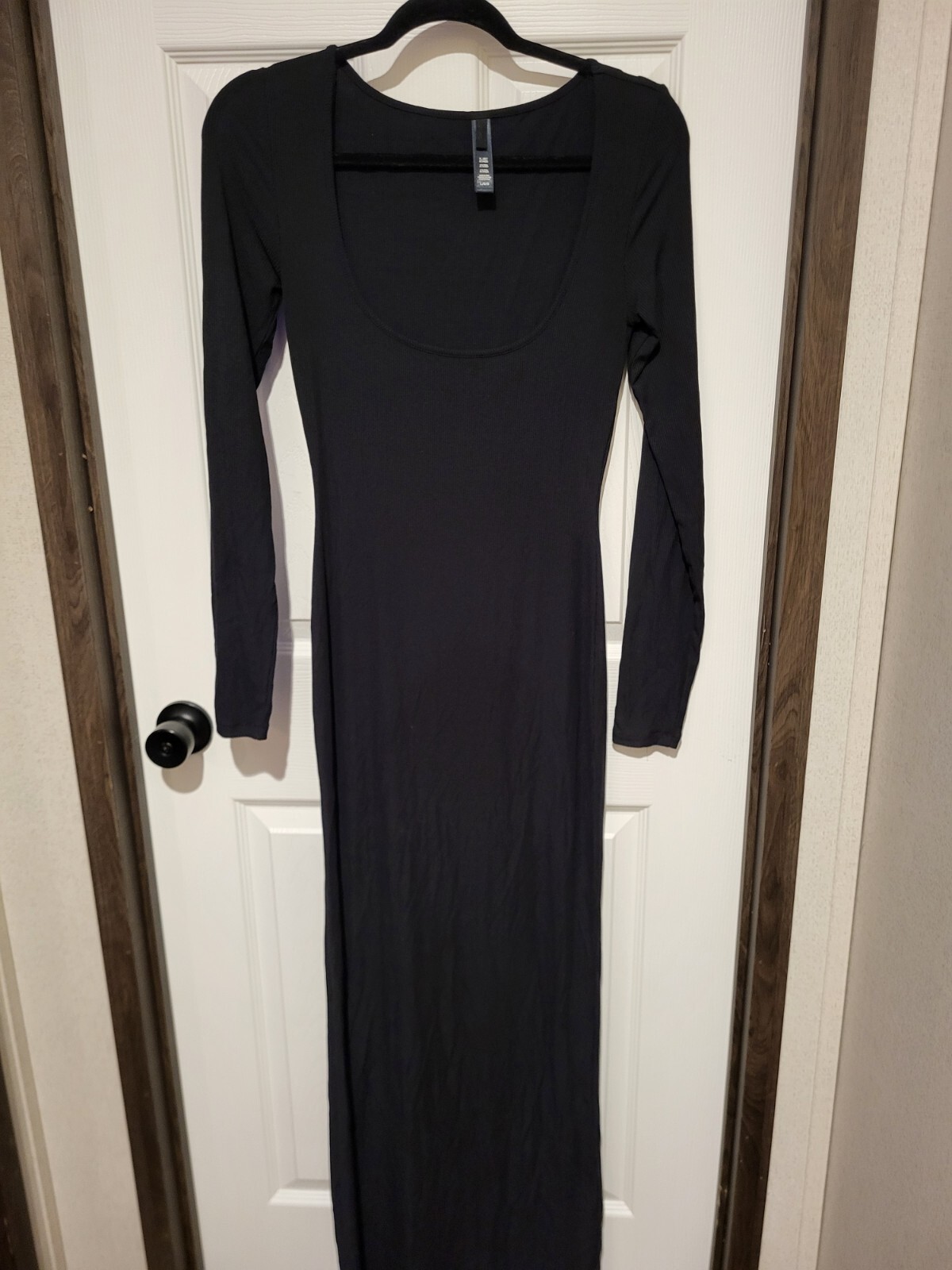 Skims Women's Soft Lounge Long Sleeve Maxi Dress Onyx (Black) Size L