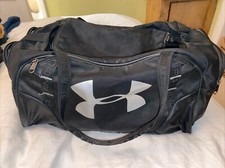 Borsone Under Armour Storm borsa da viaggio palestra nero cinghie tasche zip