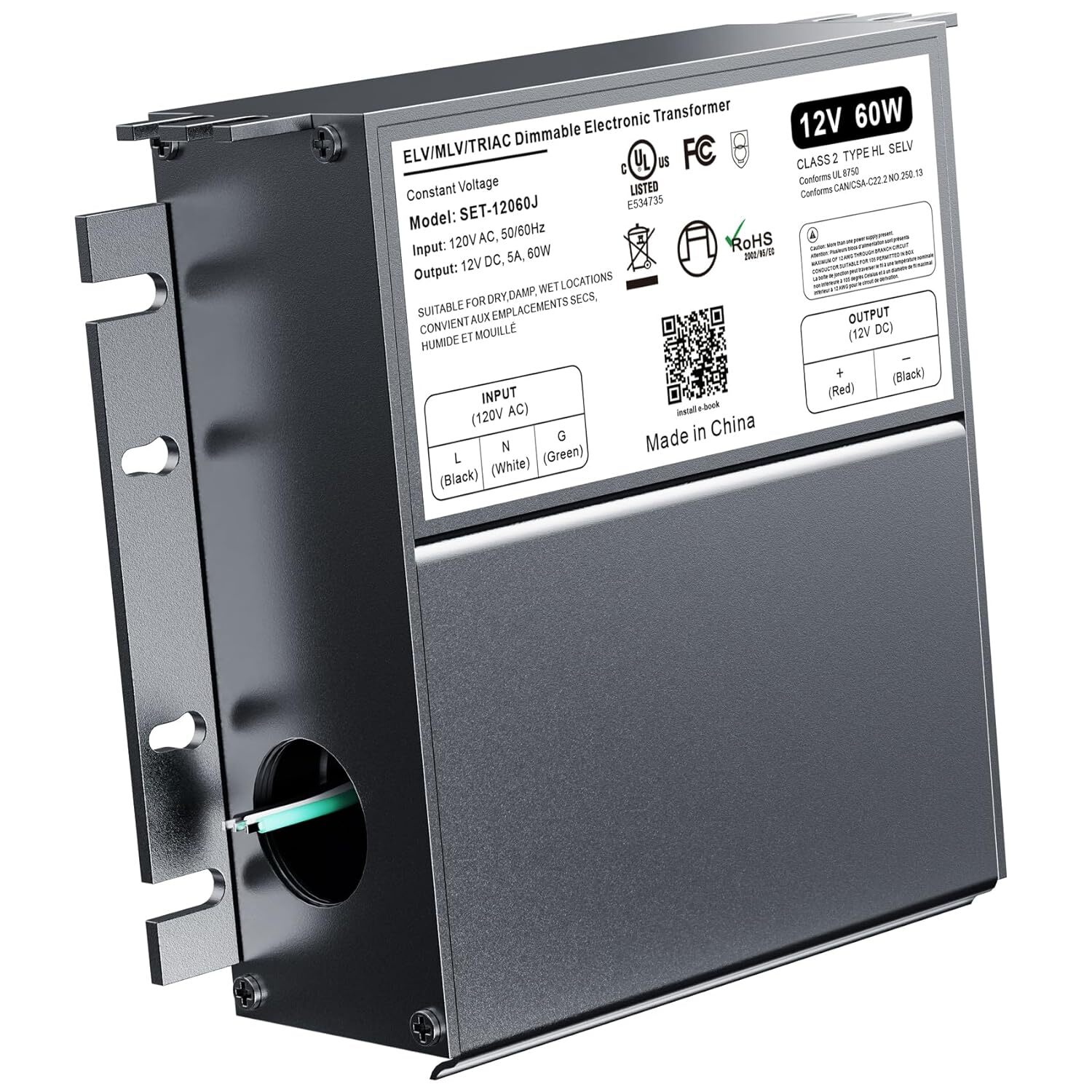 Triac ELV/MLV D... Compatible with Lutron Switches Dimmable LED Driver 12V 60W